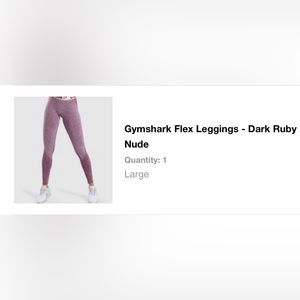 GYMSHARK FIT LEGGINGS, SIZE LARGE, DARK RUBY MARL/BLUSH NUDE.